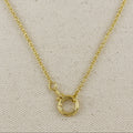 18k Gold Filled Rolo Chain With Round Clicker Clasp Necklace