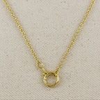18k Gold Filled Rolo Chain With Round Clicker Clasp Necklace