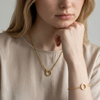 18k Gold Filled Rolo Chain With Round Clicker Clasp Necklace