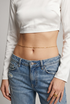 18k Gold Filled Twisted Belly Chain