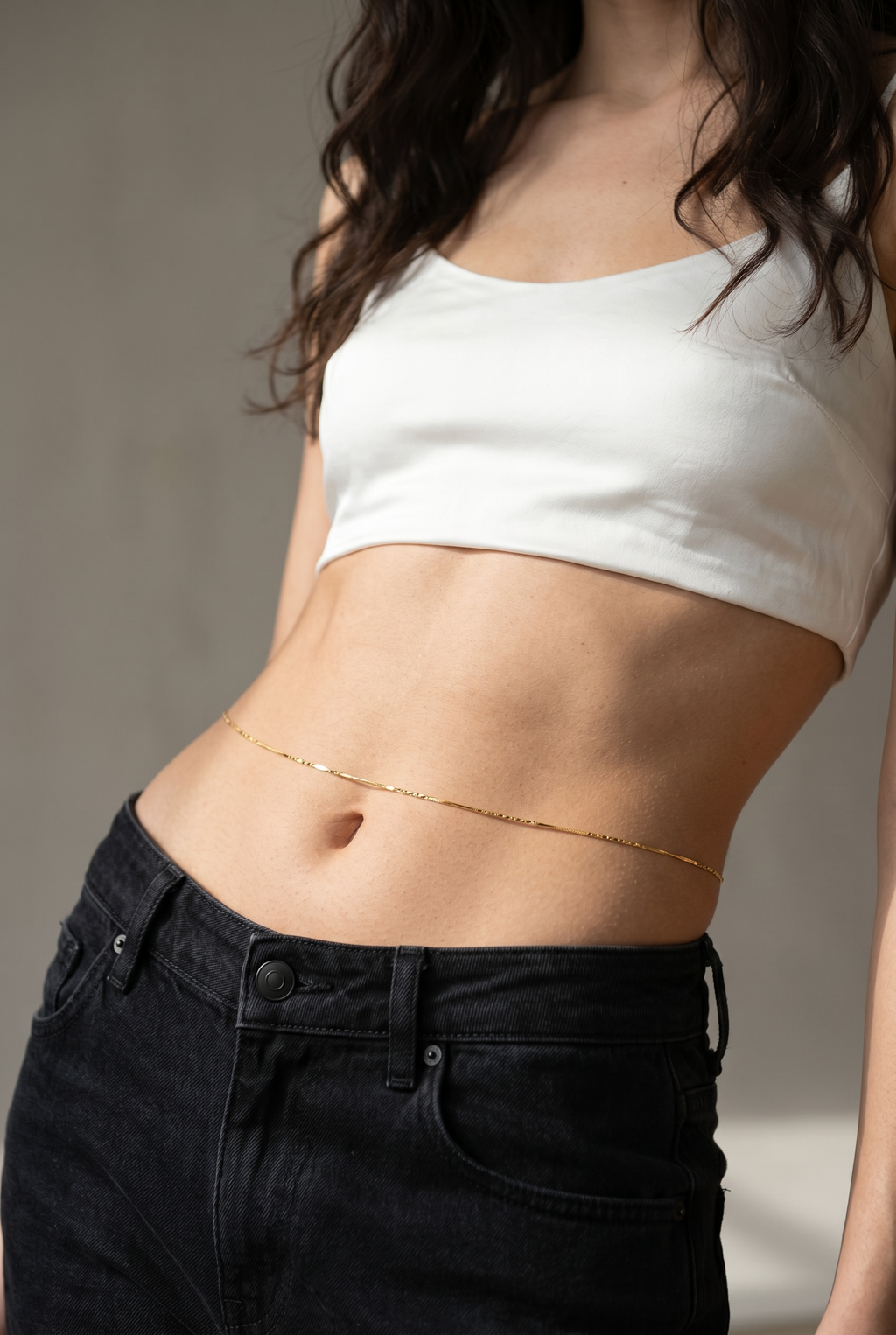 18k Gold Filled Twisted Belly Chain