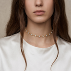 18k Gold Filled Rounded Opal Choker