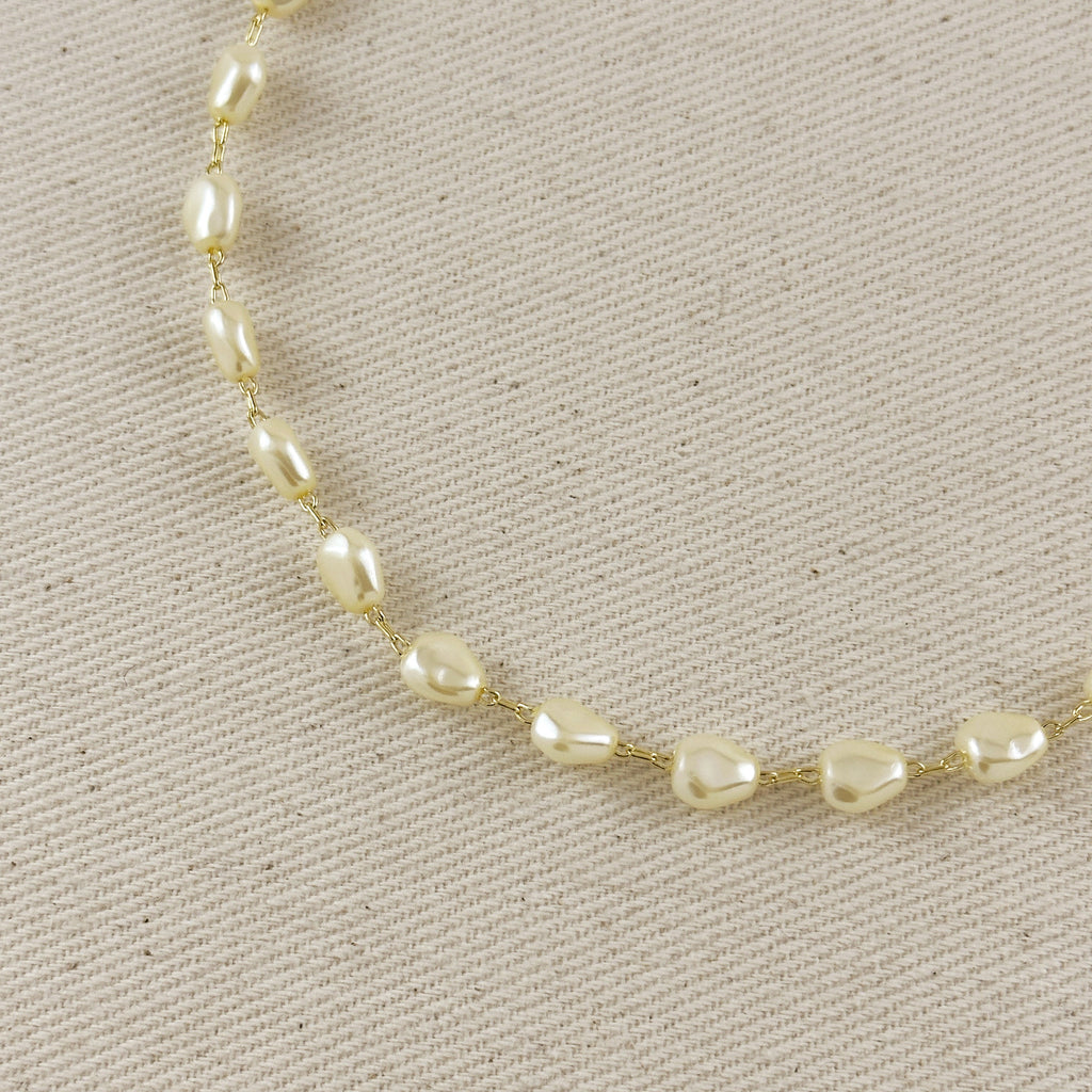 18K Gold Filled Baroque Pearl Necklace