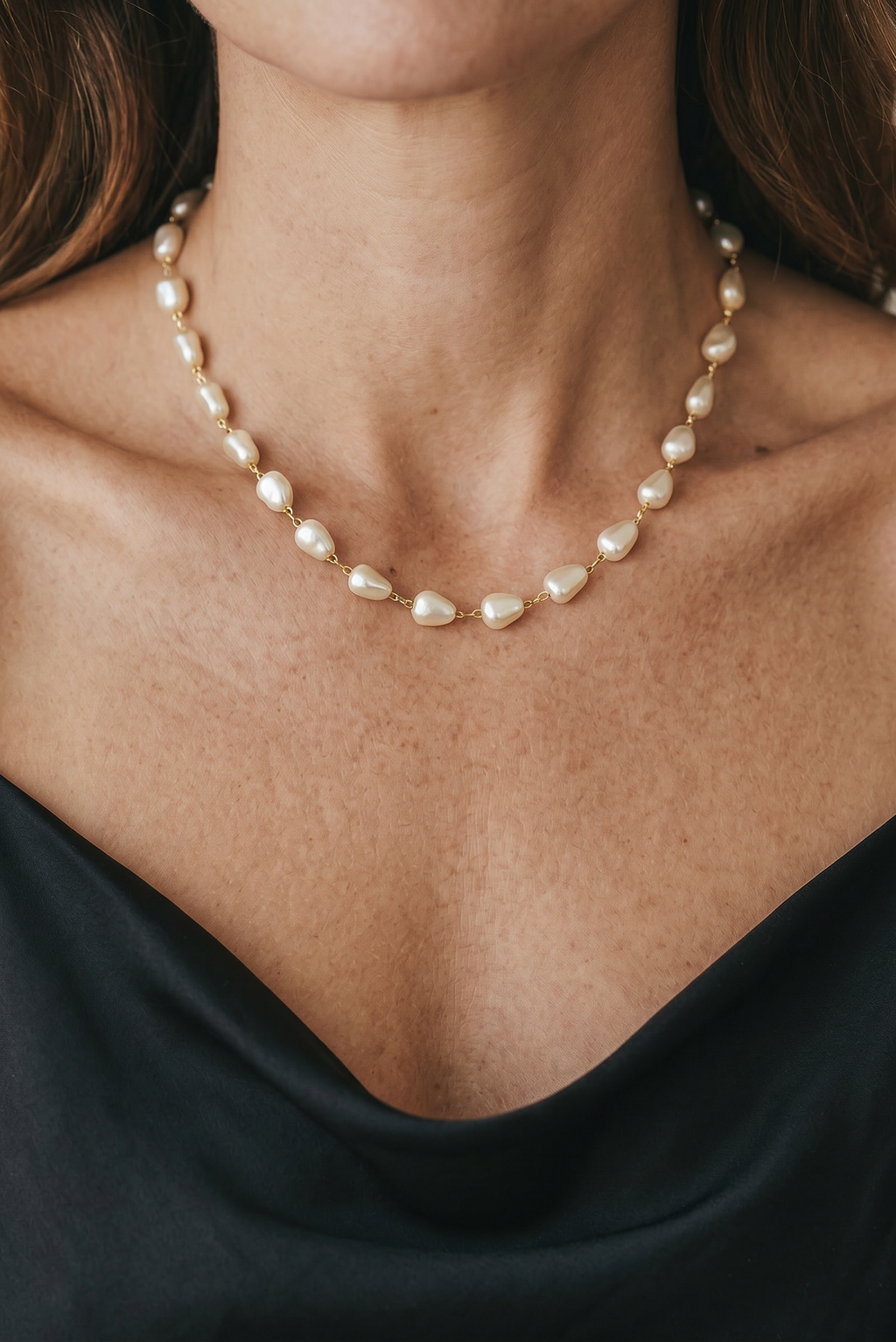 18K Gold Filled Baroque Pearl Necklace