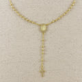 18k Gold Filled CZ Lady of Grace Rosary Necklace