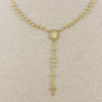 18k Gold Filled CZ Lady of Grace Rosary Necklace