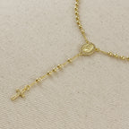 18k Gold Filled CZ Lady of Grace Rosary Necklace