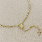 18k Gold Filled CZ Lady of Grace Rosary Necklace