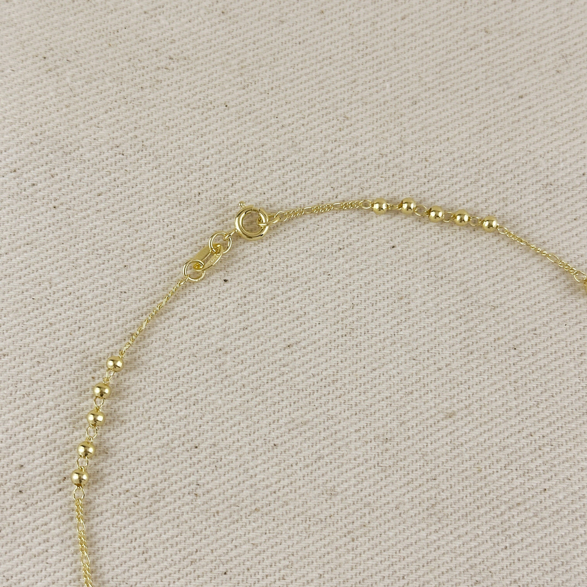 18k Gold Filled CZ Lady of Grace Rosary Necklace