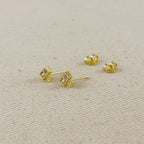 18k Baguette CZ Stud with Jump Ring