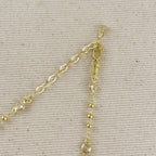 18k Gold Filled Beaded Bezel CZ Necklace