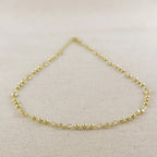 18k Gold Filled Beaded Bezel CZ Necklace