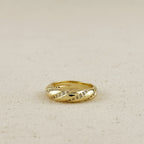 Mondsee 18k Gold Filled CZ Ribbon Detail Band Ring | 18k Gold Filled Jewelry