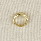 Mondsee 18k Gold Filled CZ Ribbon Detail Band Ring | 18k Gold Filled Jewelry