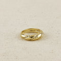 Mondsee 18k Gold Filled CZ Ribbon Detail Band Ring | 18k Gold Filled Jewelry