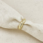 Mondsee 18k Gold Filled CZ Ribbon Detail Band Ring | 18k Gold Filled Jewelry