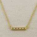 18k Gold Filled CZ Bar Necklace