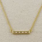 18k Gold Filled CZ Bar Necklace