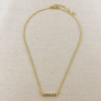 18k Gold Filled CZ Bar Necklace