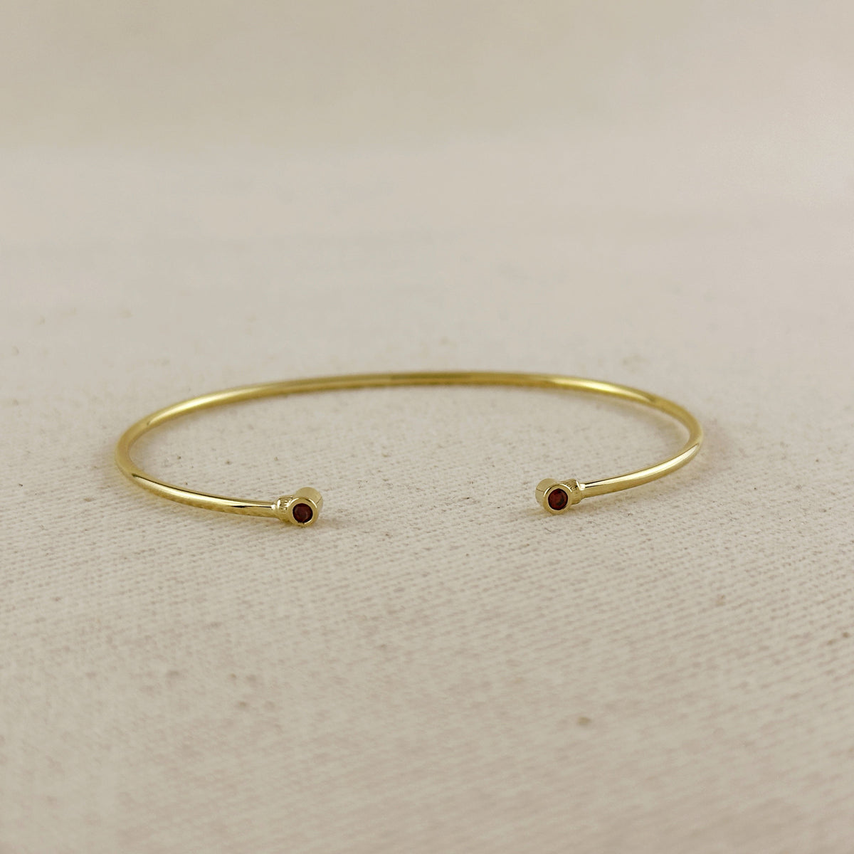 18k Gold Filled Open CZ Cuff Bracelet – Garnet