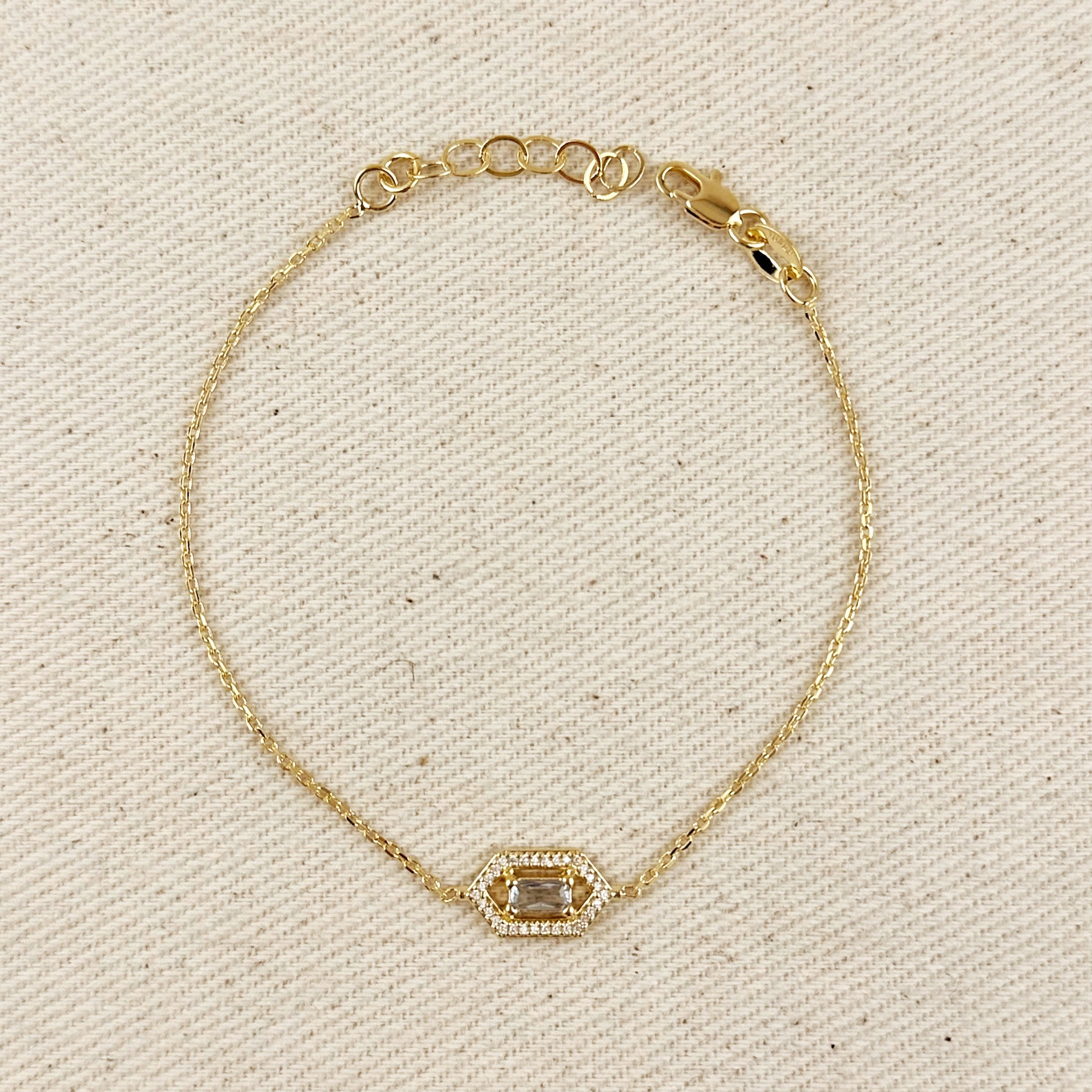 18k Gold Filled Fancy Birthstone Bracelet
