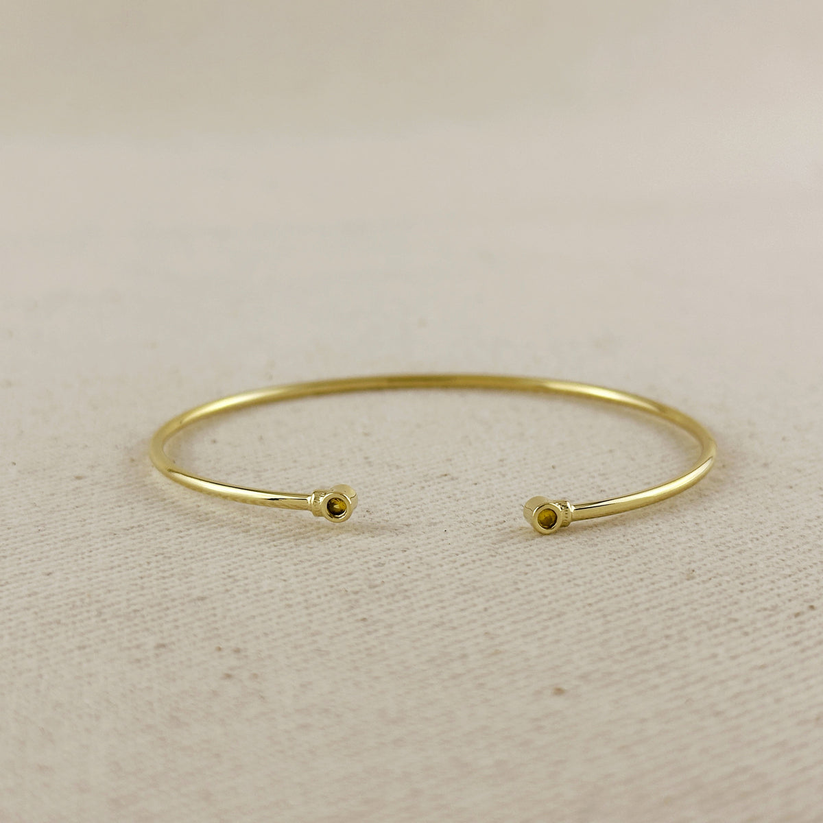 18k Gold Filled Open CZ Cuff Bracelet – Tourmaline