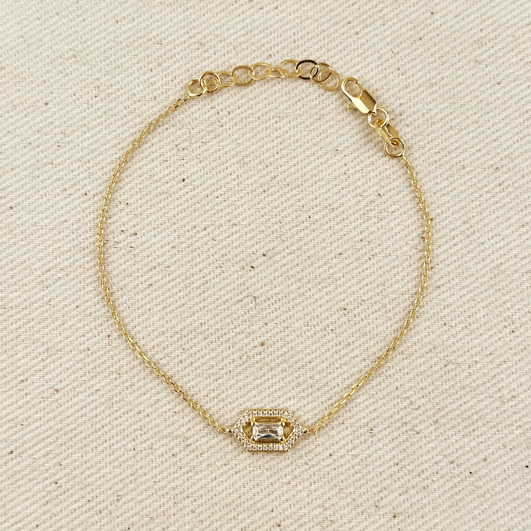 18k Gold Filled Fancy Birthstone Bracelet