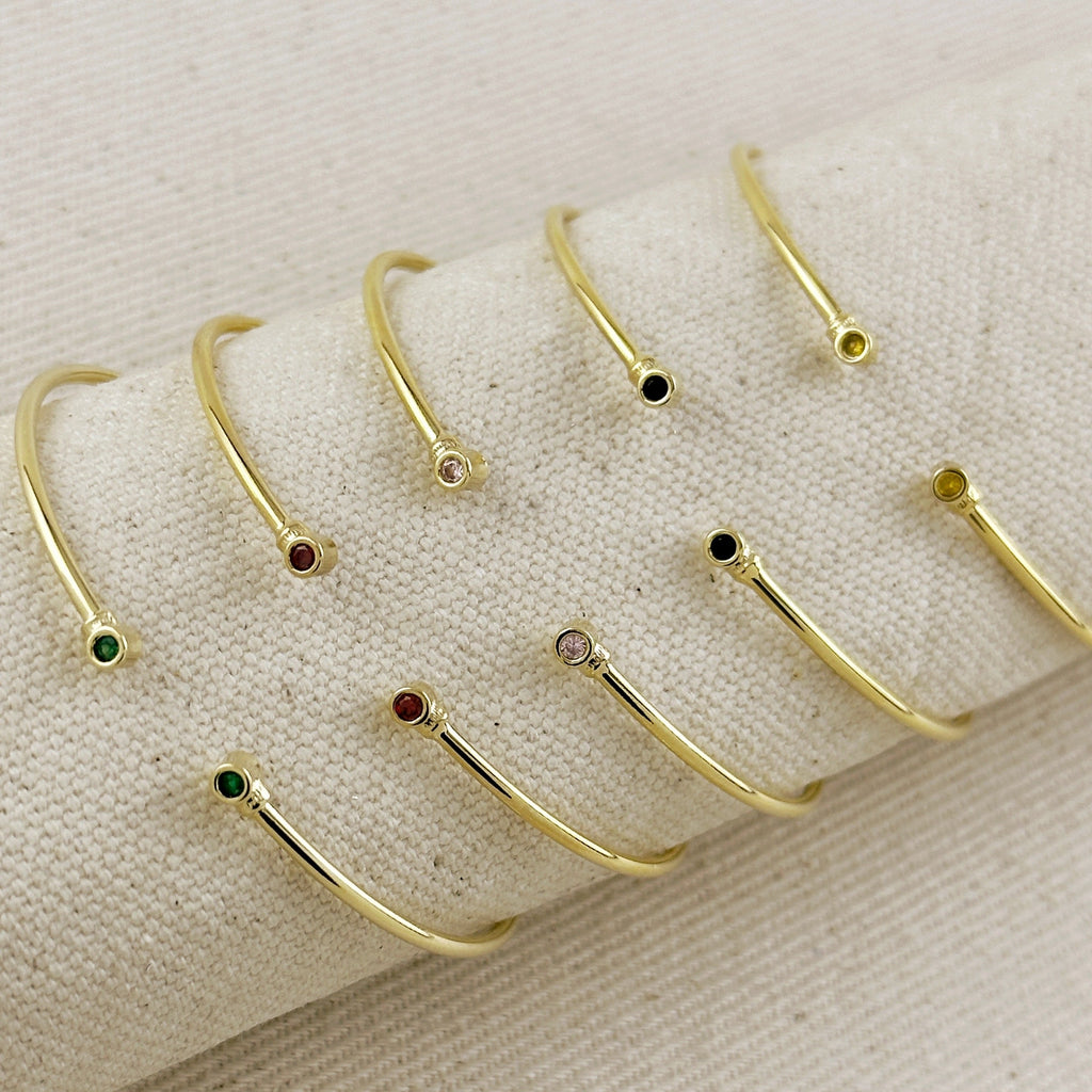 18k Gold Filled Open CZ Cuff Bracelet