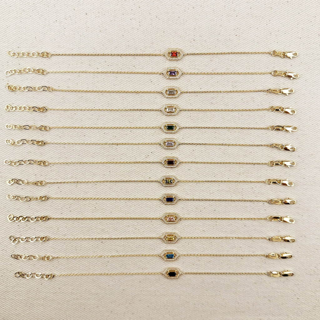 Mondsee 18k Gold Filled Fancy Birthstone Bracelet | 18k Gold Filled Jewelry