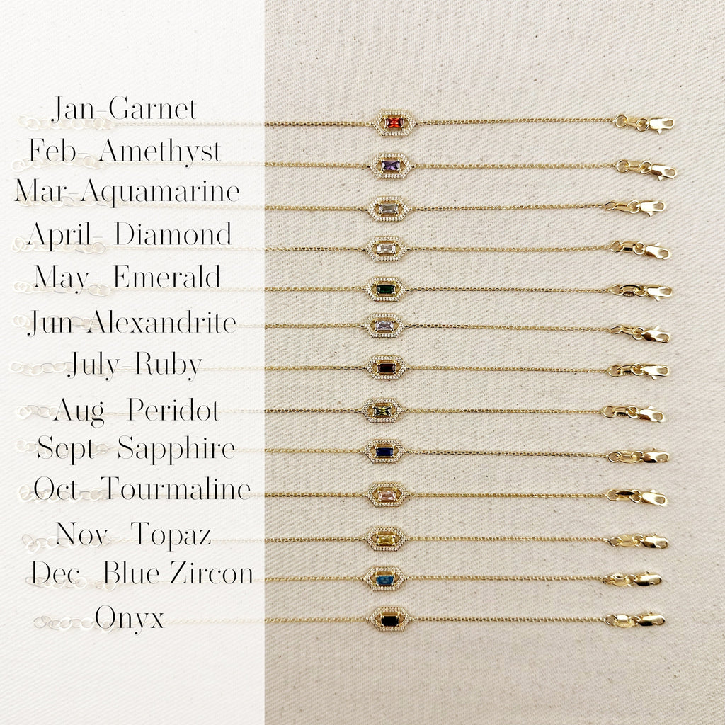 Mondsee 18k Gold Filled Fancy Birthstone Bracelet | 18k Gold Filled Jewelry