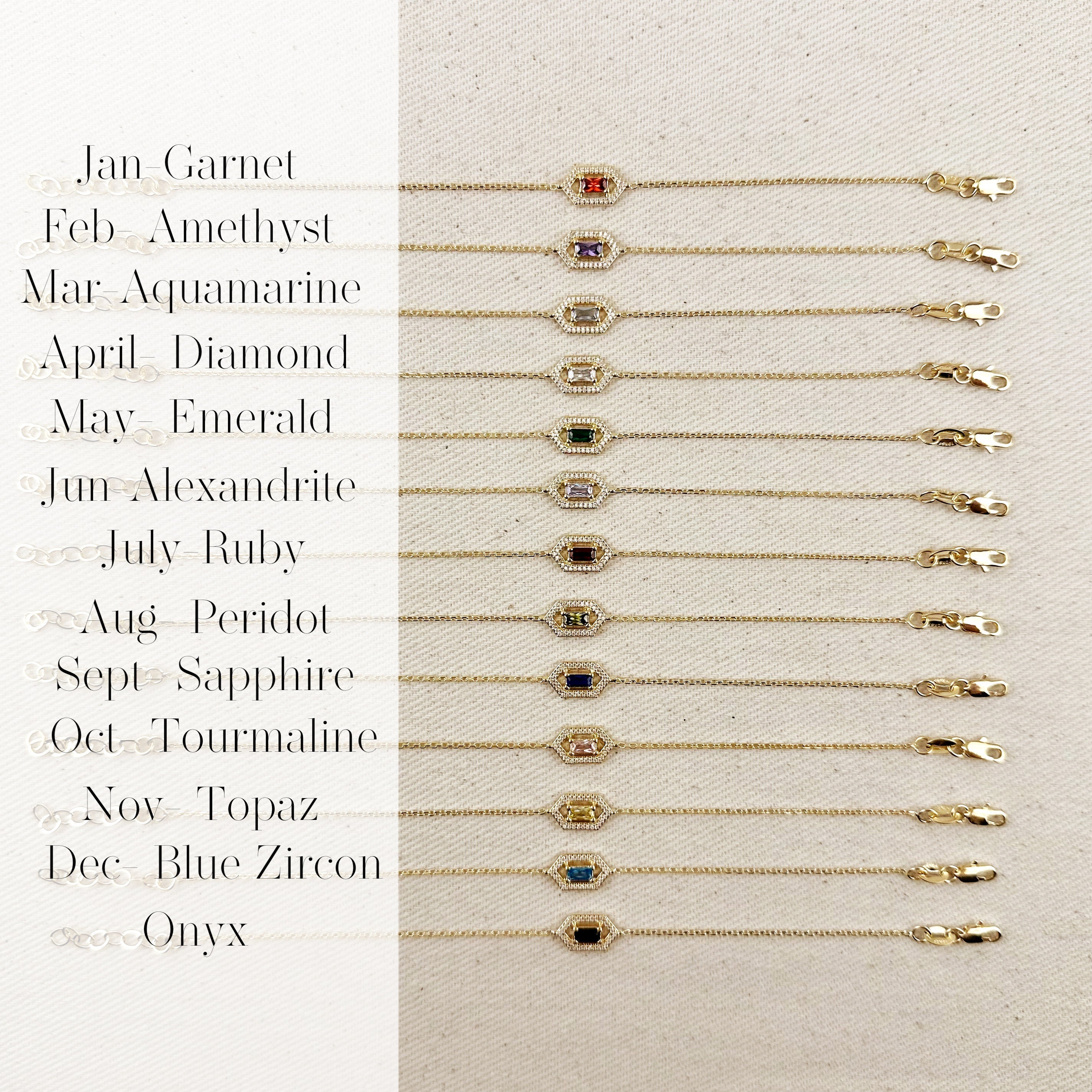 Mondsee 18k Gold Filled Fancy Birthstone Bracelet | 18k Gold Filled Jewelry