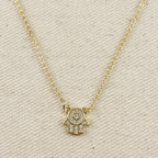Mondsee 18k Gold Filled CZ Hamsa Hand Necklace | 18k Gold Filled Jewelry