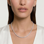 .925 Sterling Silver Rhodium Plated 2.25mm Moissanite Necklace