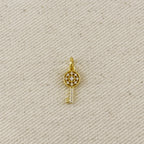 18k Gold Filled CZ Key Charm