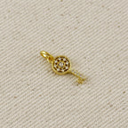 18k Gold Filled CZ Key Charm