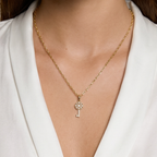 18k Gold Filled CZ Key Charm