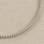 .925 Sterling Silver Rhodium Plated 2.25mm Moissanite Necklace