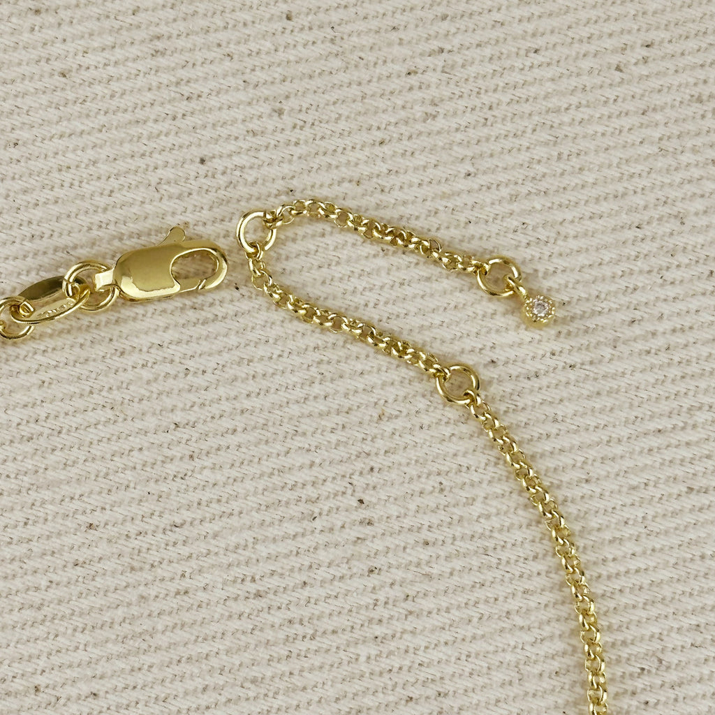 18k Gold Filled CZ Mariner Link Detail Bracelet