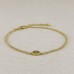 18k Gold Filled CZ Mariner Link Detail Bracelet