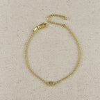 18k Gold Filled CZ Mariner Link Detail Bracelet