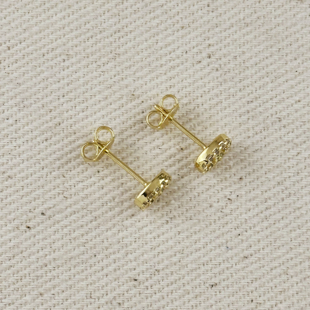 18k Gold Filled Mini CZ Mariner Stud Earrings