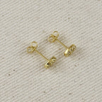 18k Gold Filled Mini CZ Mariner Stud Earrings