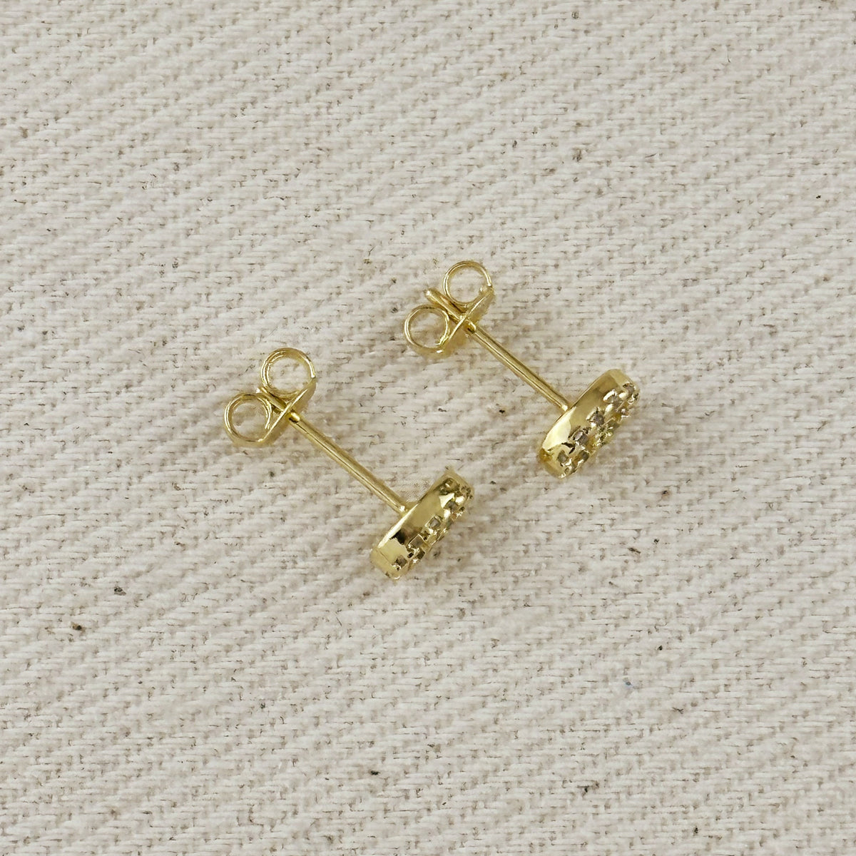 18k Gold Filled Mini CZ Mariner Stud Earrings