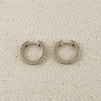 .925 Sterling Silver Rhodium Plated Moissanite Hoop Earrings