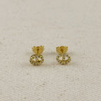 18k Gold Filled Mini CZ Mariner Stud Earrings