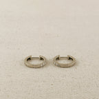.925 Sterling Silver Rhodium Plated Moissanite Hoop Earrings