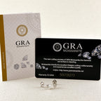 .925 Sterling Silver Rhodium Plated Moissanite Heart Stud Earrings
