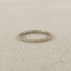 .925 Sterling Silver Rhodium Plated Moissanite Eternity Band Ring