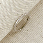 .925 Sterling Silver Rhodium Plated Moissanite Eternity Band Ring