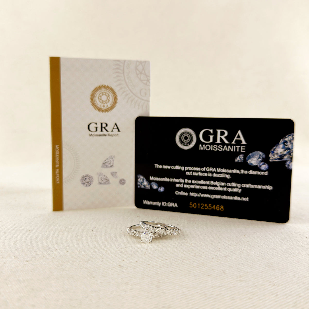 .925 Sterling Silver Rhodium Plated Moissanite Engagement Set Ring